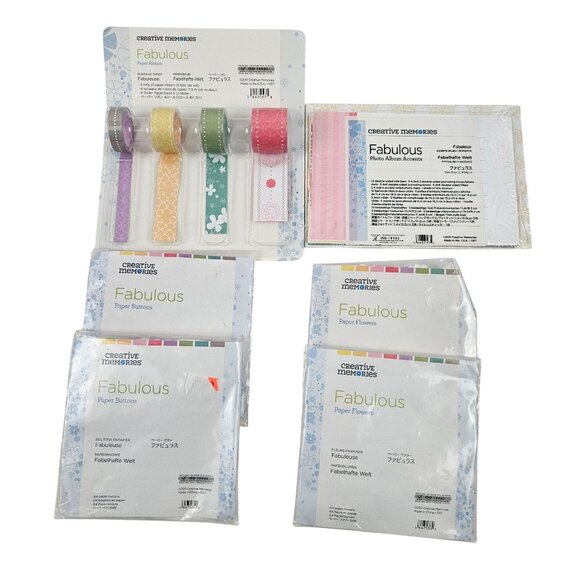 Creative Memories Fabulous Set Ribbons Paper Album Accents Flowers Buttons - Picture 1 of 9